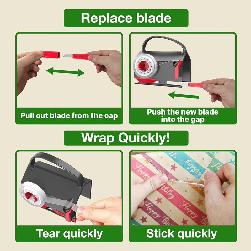 Wrapping Paper Cutter And Dispenser Set