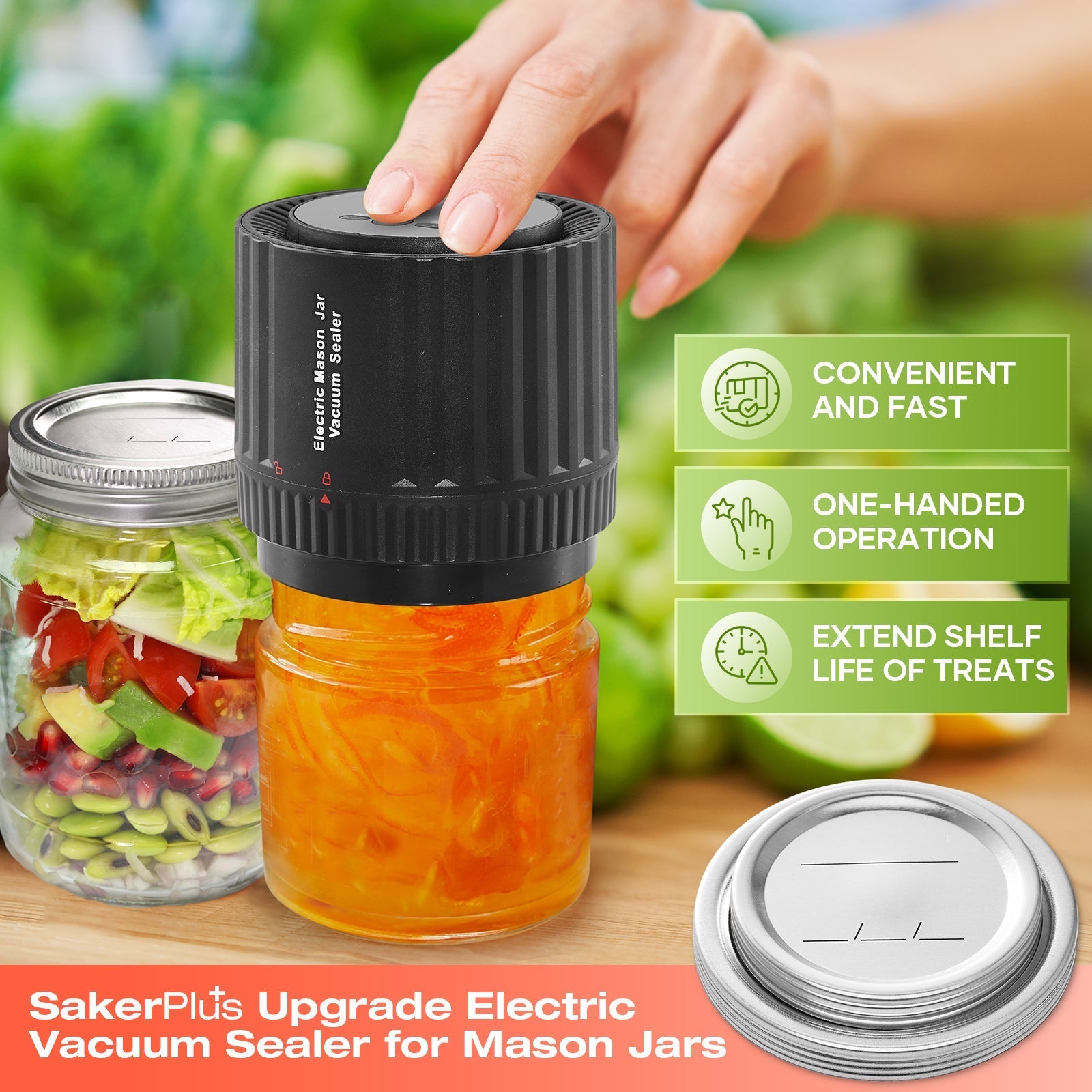 Efficient Food Saver -  Electric Vacuum Sealer For Mason Jars